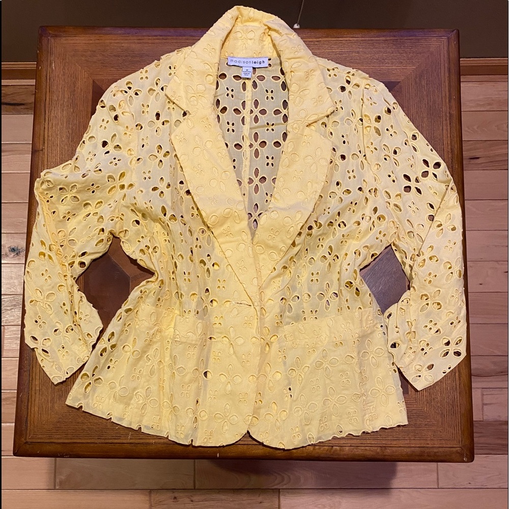 SOLD Yellow, Spring Time, Cutout Blazer.